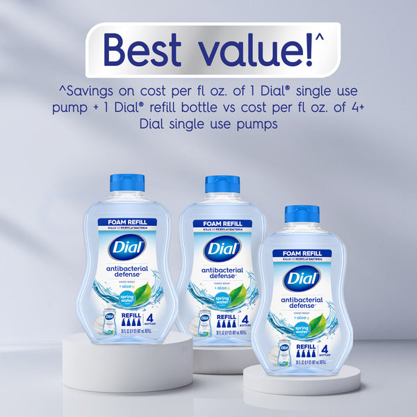 Dial Antibacterial Defense Spring Water Foaming Hand Soap Refill, 30 fl oz