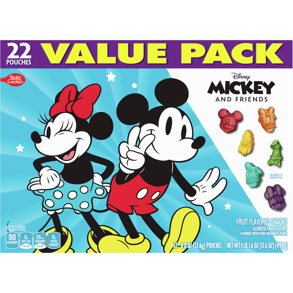 Betty Crocker Disney Mickey and Friends Gluten Free Fruit Flavored Snacks Value Pack
