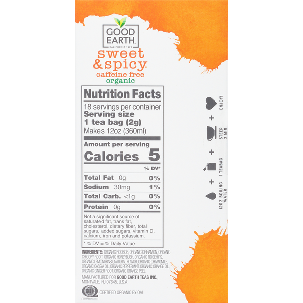 Good Earth Sweet & Spicy Caffeine Free Herbal Tea