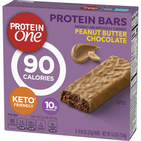 Protein One 90 Calories Peanut Butter Chocolate Keto Friendly Protein Bars