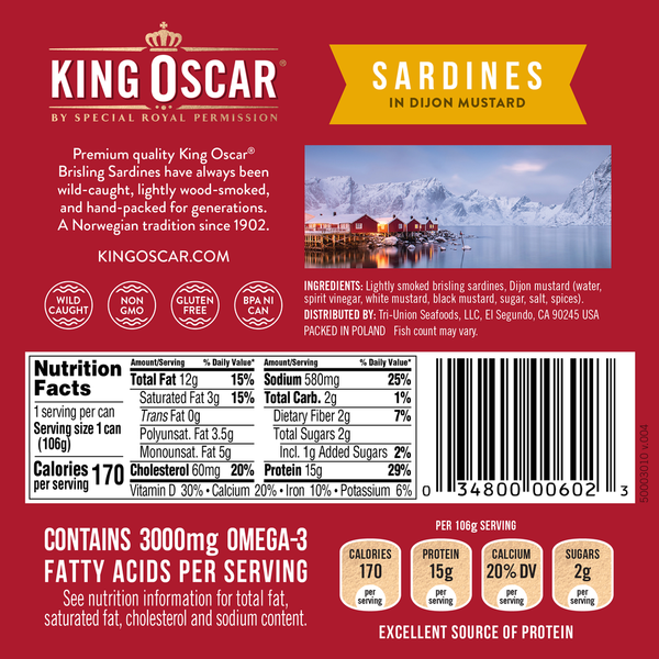 King Oscar Wild Caught Sardines in Dijon Mustard