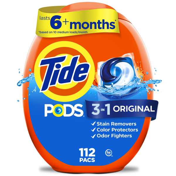Tide PODS laundry detergent pacs 112 Count, Original Scent