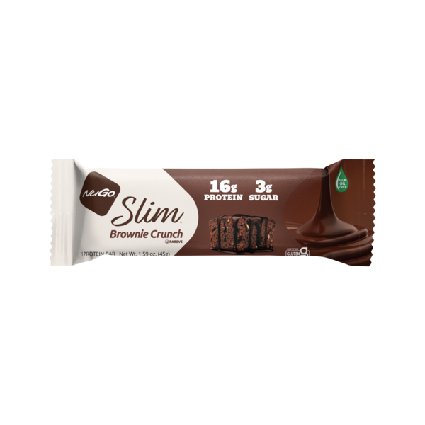 NuGo Slim Brownie Crunch, Gluten Free, Low Sugar, High Protein Bar