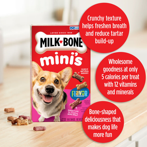 Milk-Bone Flavor Snacks Mini Dog Biscuits, Flavored Crunchy Dog Treats