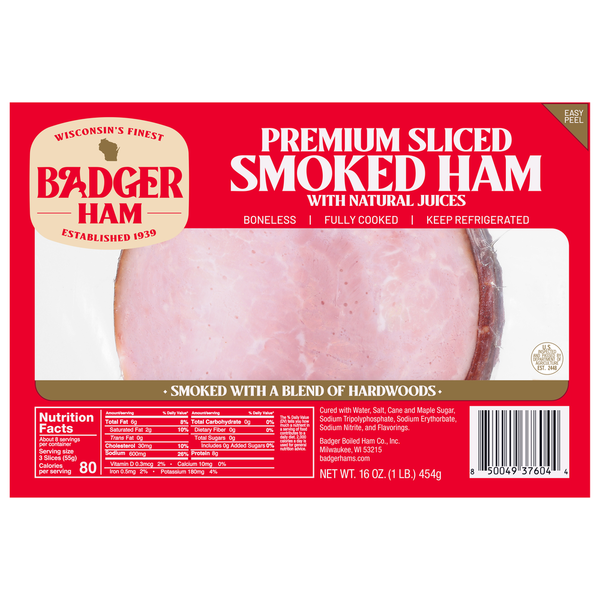 Badger Ham Sliced Premium Smoked Ham
