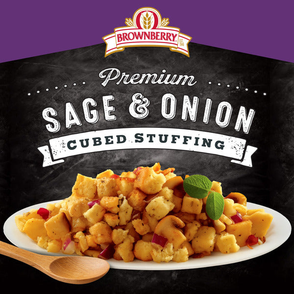 Brownberry Premium, Sage & Onion, Cubed Bread Stuffing, Turkey Stuffing Mix, 12 oz