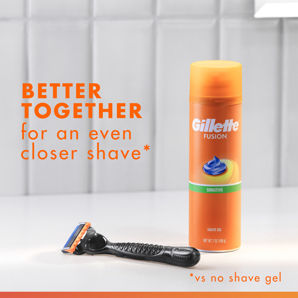 Gillette Fusion Sensitive Skin Shaving Gel for Men, Shave Gel with Almond Oil