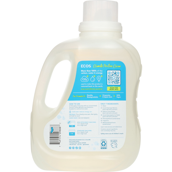 Ecos Laundry Detergent, Plant Powered, Magnolia & Lily