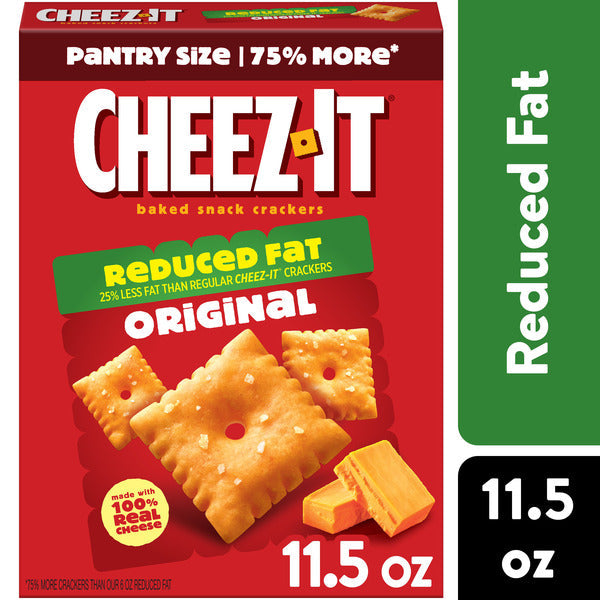 Cheez-It Reduced Fat Original Baked Snack Cheese Crackers, Made with 100% Real Cheese, 11.5 oz