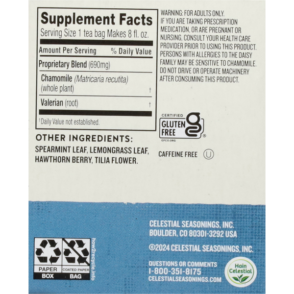 Celestial Seasonings Wellness Tea, Caffeine Free, Tea Bags