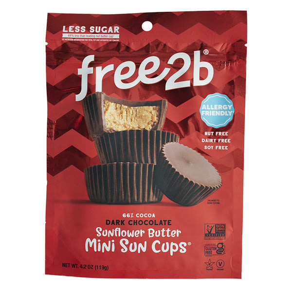Free2b Dark Chocolate Sunflower Butter Mini Sun Cups
