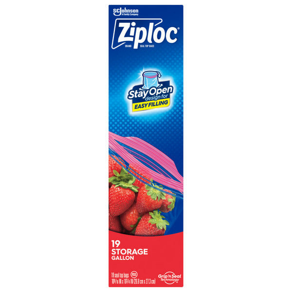 Ziploc Storage Bags with Stay Open Design for Easy Filling