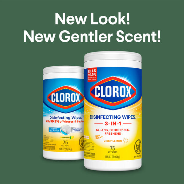 Clorox Disinfecting Wipes, Bleach Free Cleaning Wipes, Crisp Lemon
