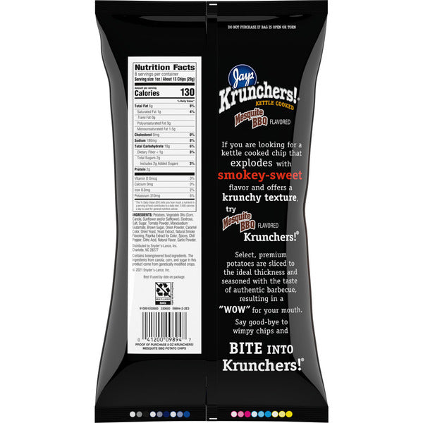 Krunchers Kettle Cooked Potato Chips Mesquite BBQ