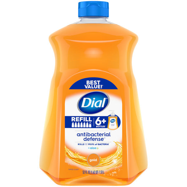 Dial Antibacterial Defense Gold Liquid Hand Soap Refill, 52 fl oz