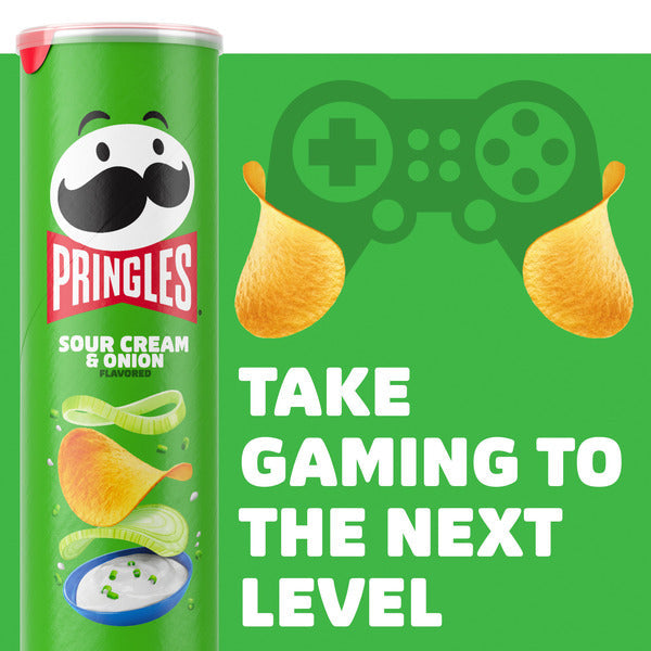 Pringles Sour Cream and Onion Potato Crisps Chips, Lunch Snacks, 5.5 oz