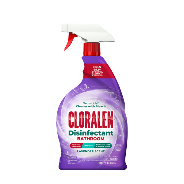 Cloralen Bathroom Cleaner with Bleach Spray Bottle, Lavender