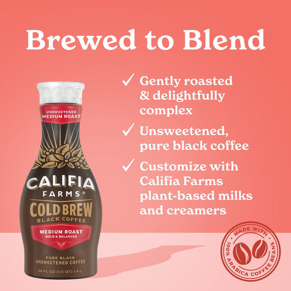 Califia Farms Pure Black Medium Roast Cold Brew Coffee