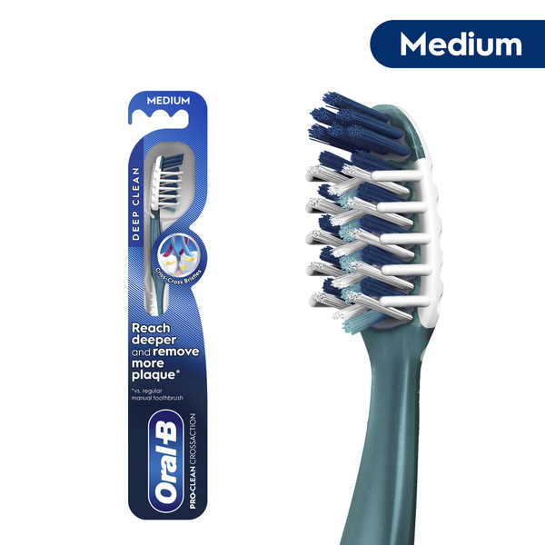 Oral-B Pro Clean Cross Action Toothbrush, Medium, 1 Count
