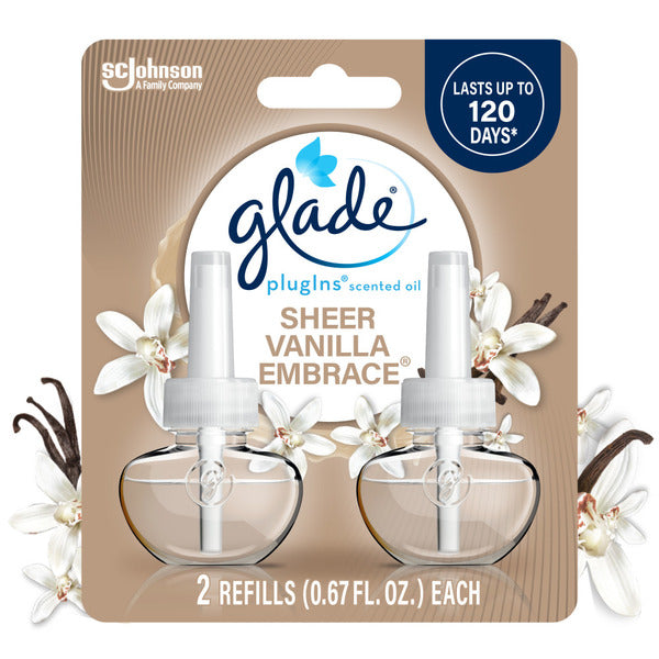 Glade PlugIns Scented Oil Refills, Air Freshener, Sheer Vanilla Embrace