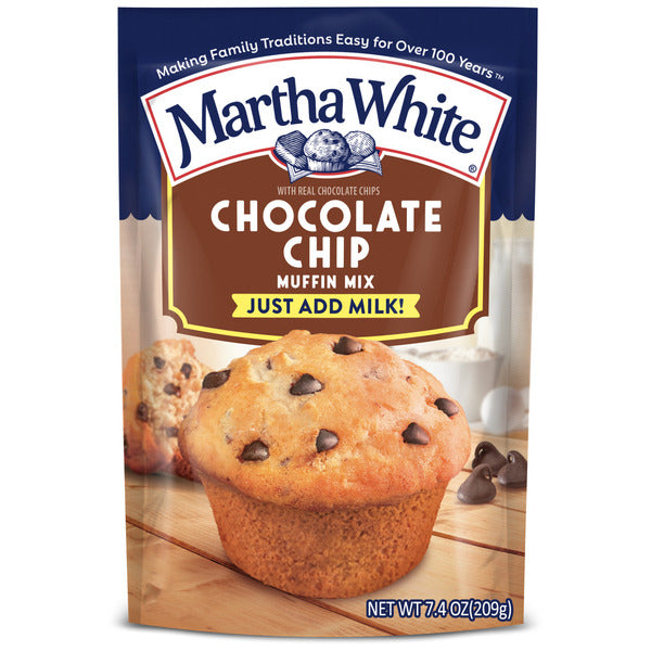 Martha White Chocolate Chip Muffin Mix, 7.4 Oz Bag