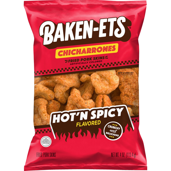 Baken-Ets Chicharrones Fried Pork Skins Hot&