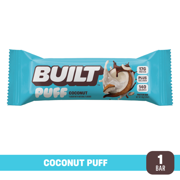 BUILT Collagen Protein Bar, Coconut Marshmallow Puff