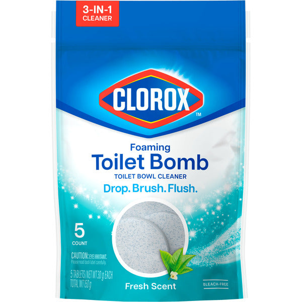 Clorox Foaming Toilet Bomb Toilet Bowl Cleaner, Bleach Free, Fresh Scent