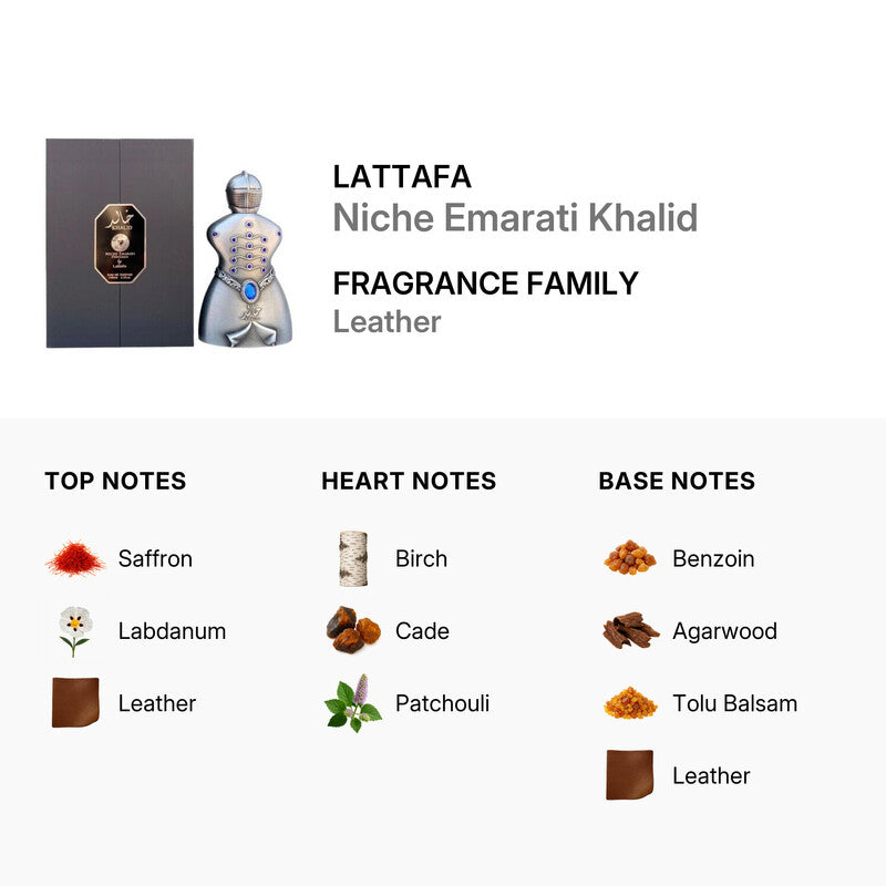 Lattafa Unisex Niche Emarati Khalid EDP Spray 2.7 oz DestGlow