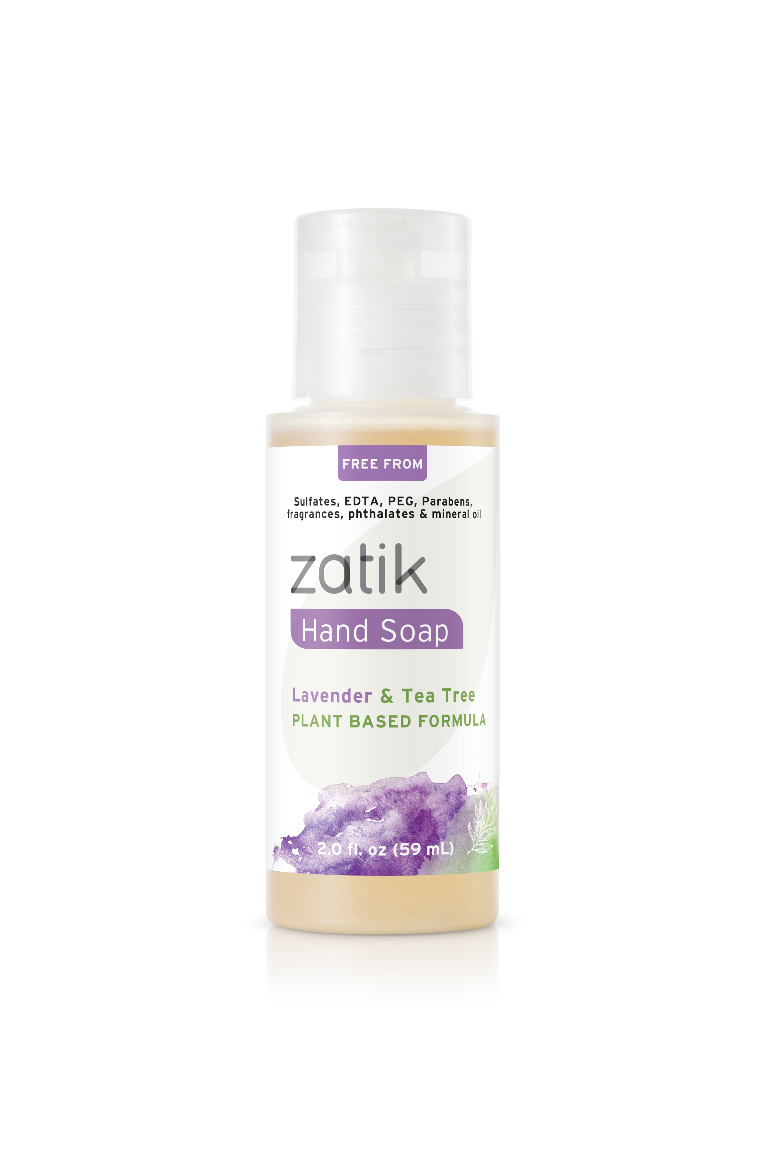 Travel Size Liquid Hand Soap - Lavender & Tea Tree by Zatik Naturals