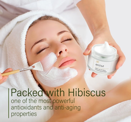 Collagen Facial Mask with Hibiscus - Anti-Aging Sheet Mask for Firming & Hydration