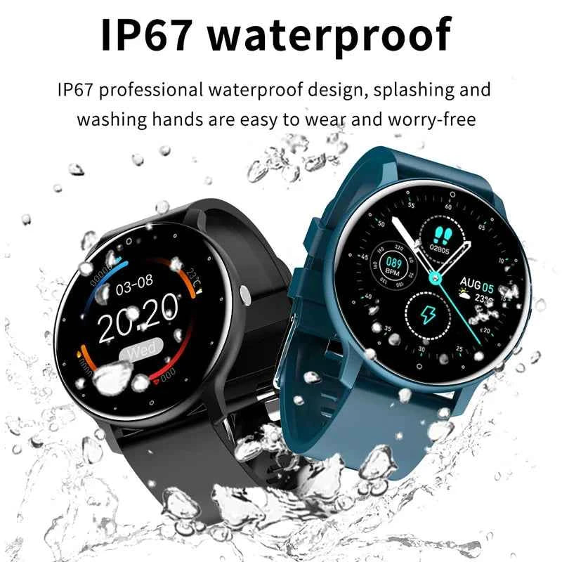 AquaSport™ Waterproof Smartwatch – Rose Gold Mesh Band & Fitness Tracker