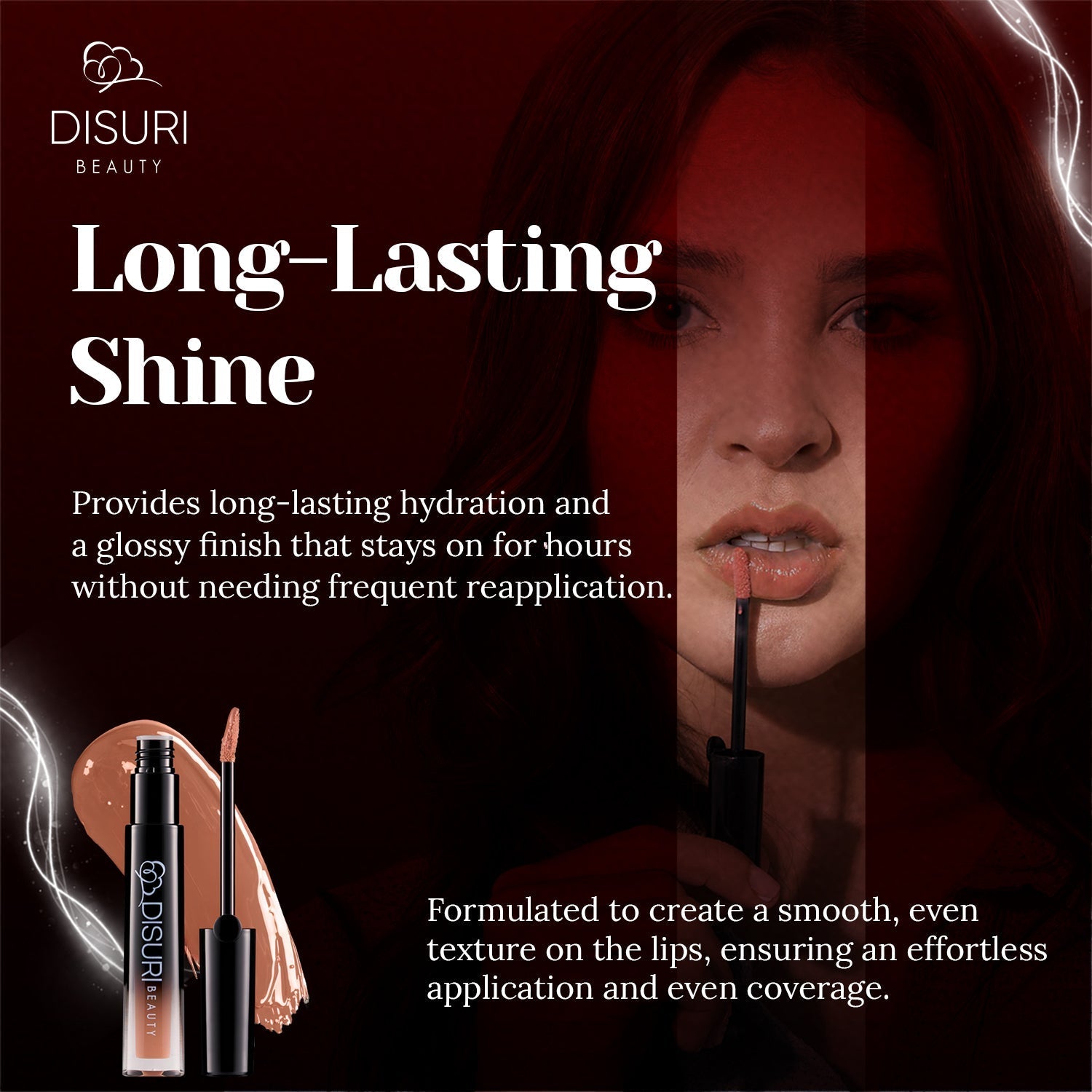 DISURI Beauty Glossy Blast Lip Gloss - Light Sauce (M52)
