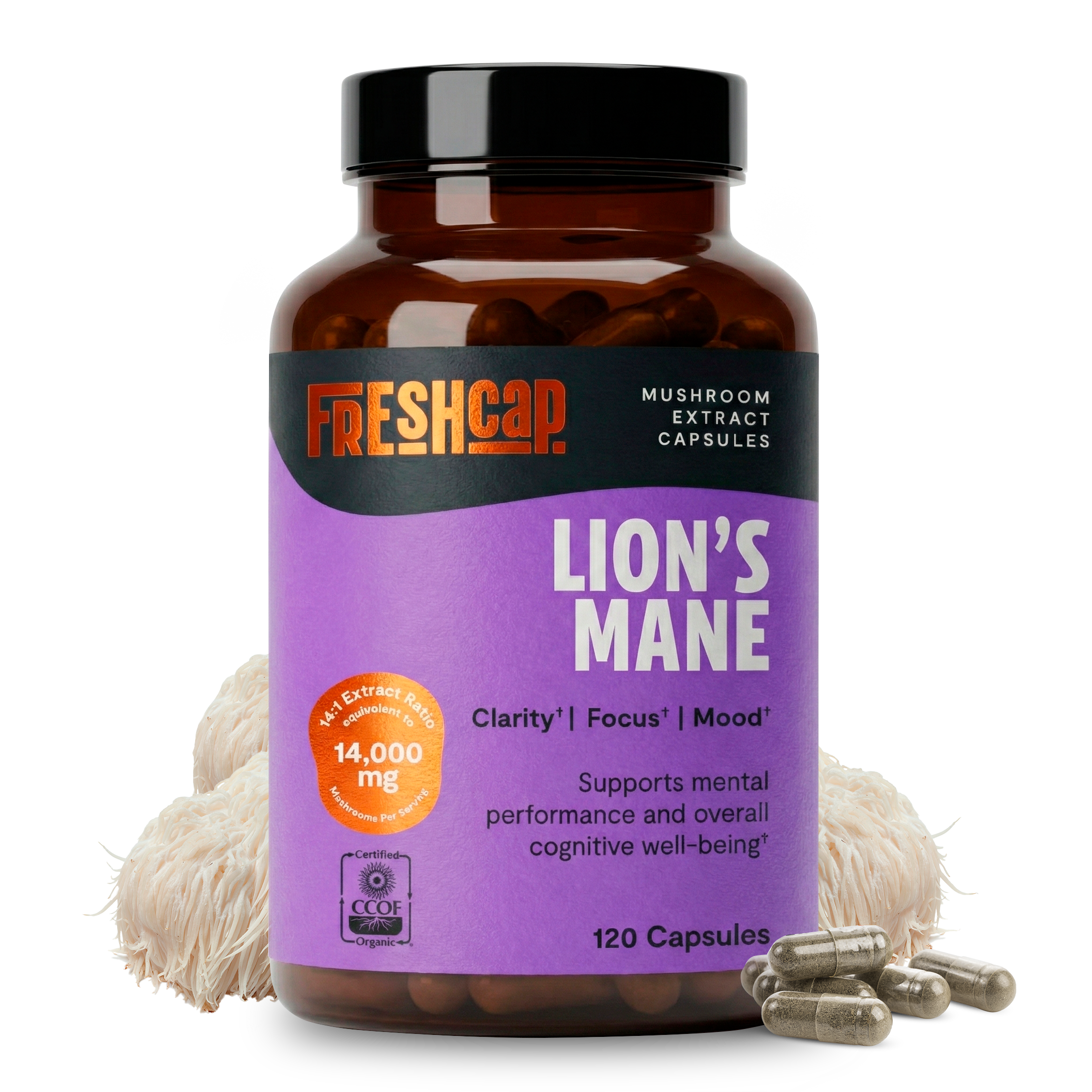 Organic Lion’s Mane Capsules by FreshCap Mushrooms