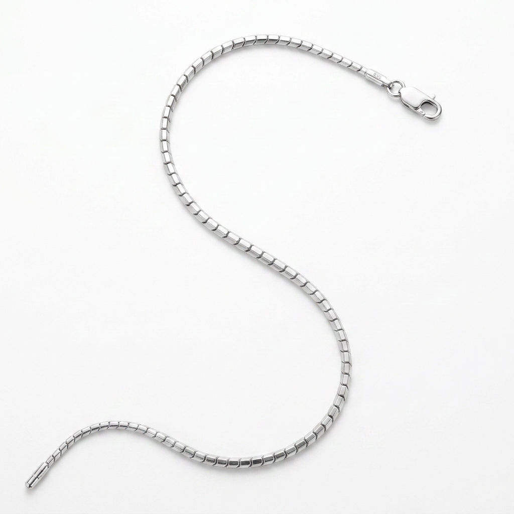 Sterling Silver Rhodium Plated Octagonal Snake Chain 0.9mm DestGlow