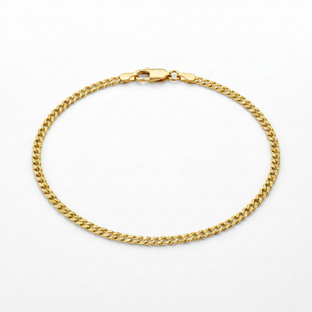 14k Yellow Gold Sparkle Anklet 1.5mm DestGlow
