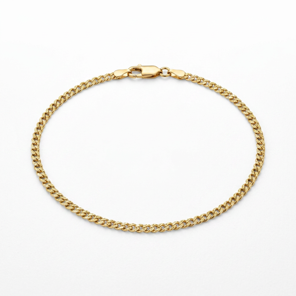 14k Yellow Gold Sparkle Anklet 1.5mm DestGlow