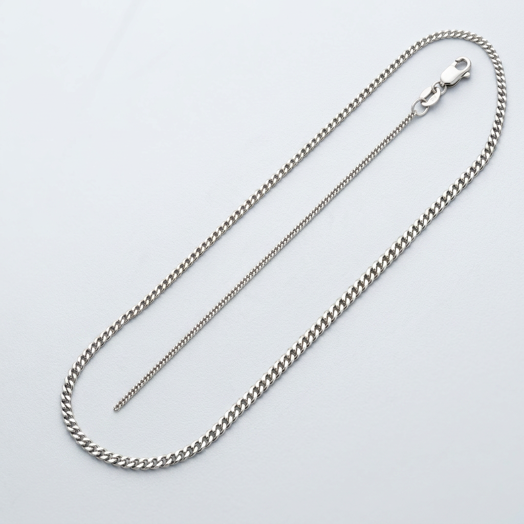 10k White Gold Gourmette Chain 1.5mm DestGlow