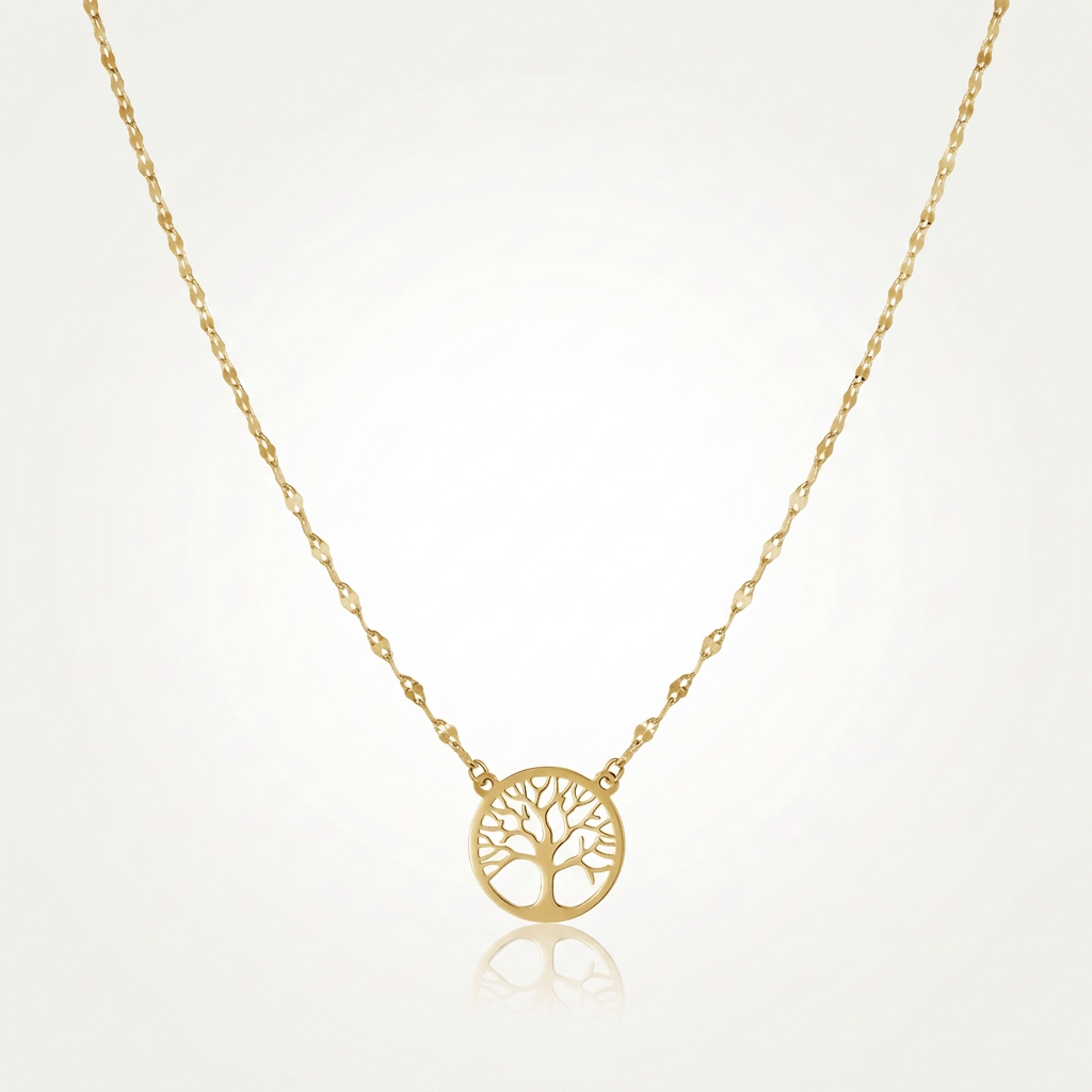 14K Yellow Gold Tree of Life Necklace DestGlow