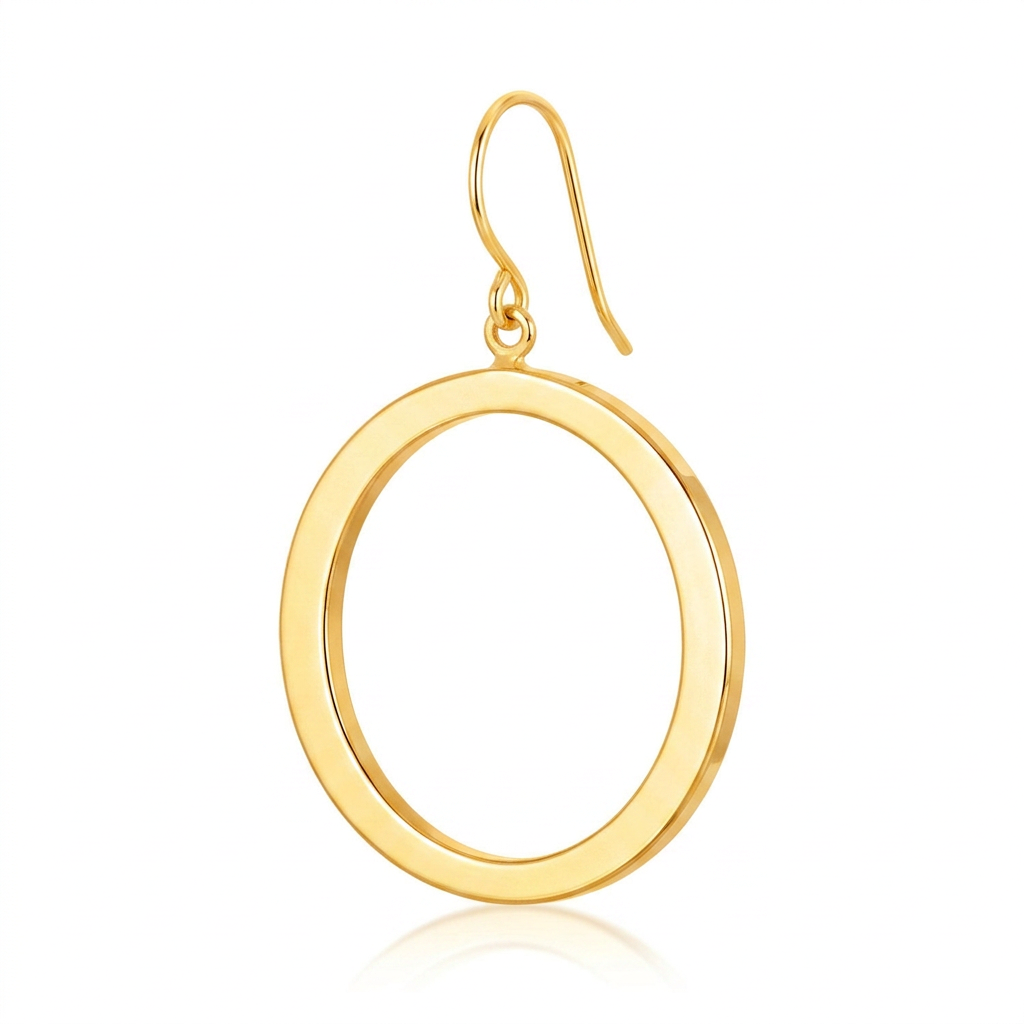 14k Yellow Gold Flat Open Tube Round Earrings DestGlow