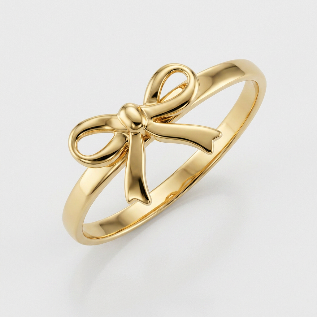 14k Yellow Gold Bow Ring DestGlow