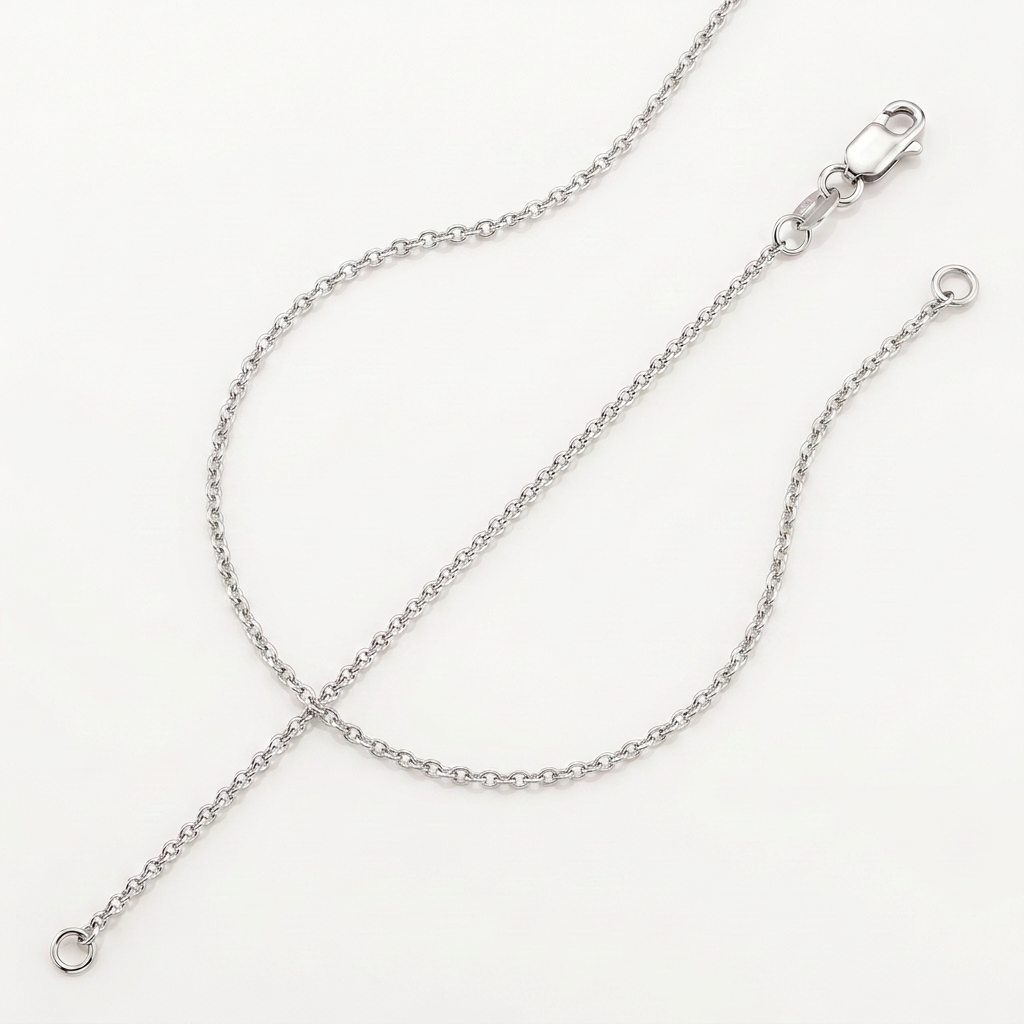 14k White Gold Round Cable Link Chain 1.5 mm DestGlow