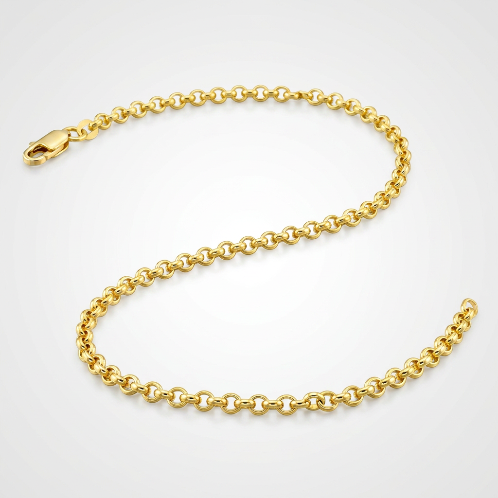 2.3mm 10k Yellow Gold Rolo Anklet DestGlow
