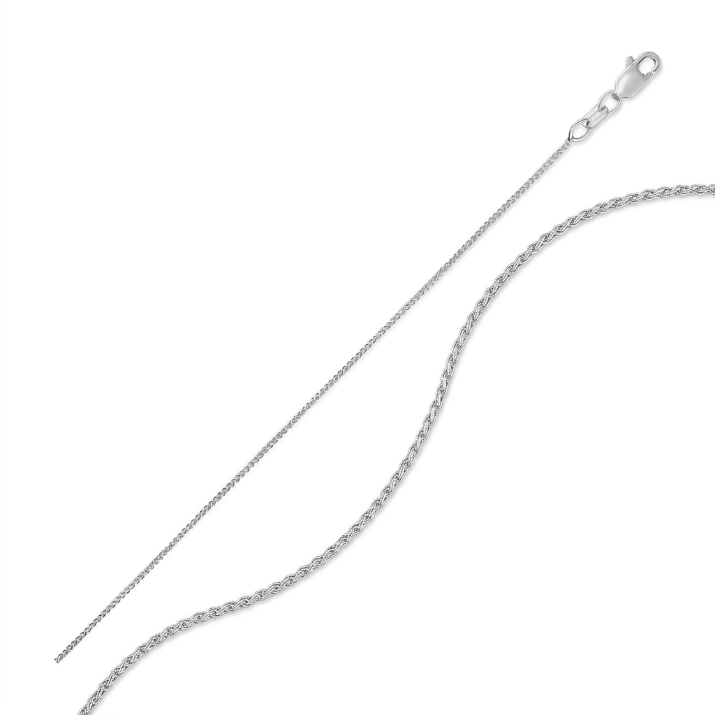 10k White Gold Wheat Chain 0.6mm