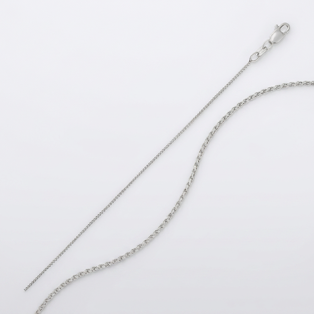 10k White Gold Wheat Chain 0.6mm DestGlow
