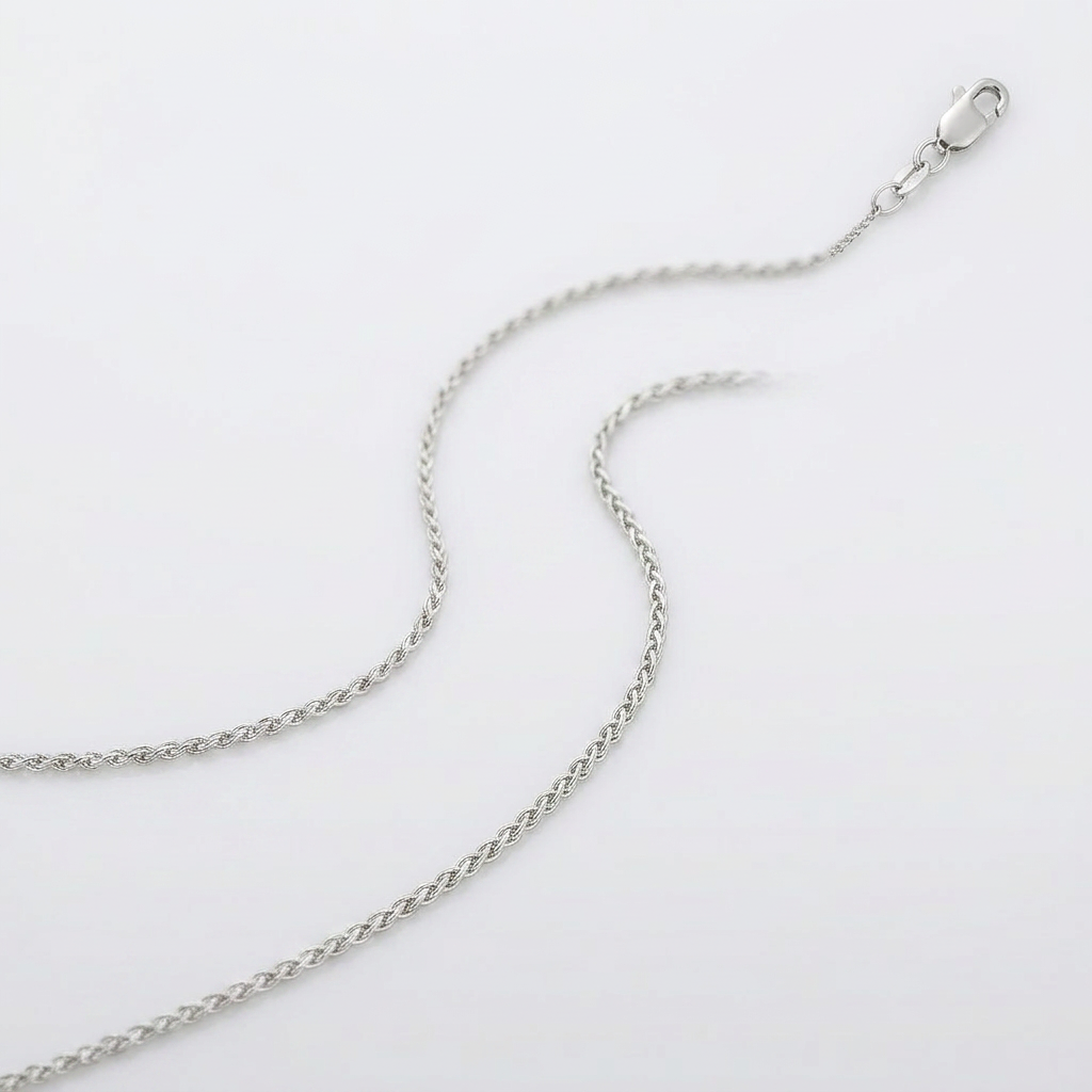 10k White Gold Wheat Chain 0.6mm