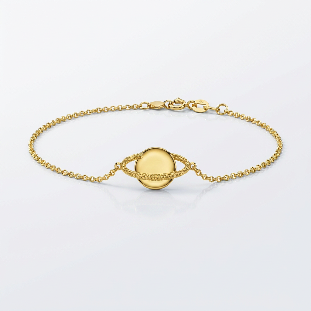 14K Yellow Gold Saturn Bracelet