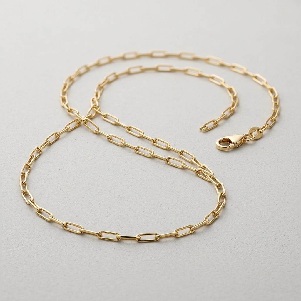 14K Yellow Gold Fine Paperclip Chain (1.5mm)