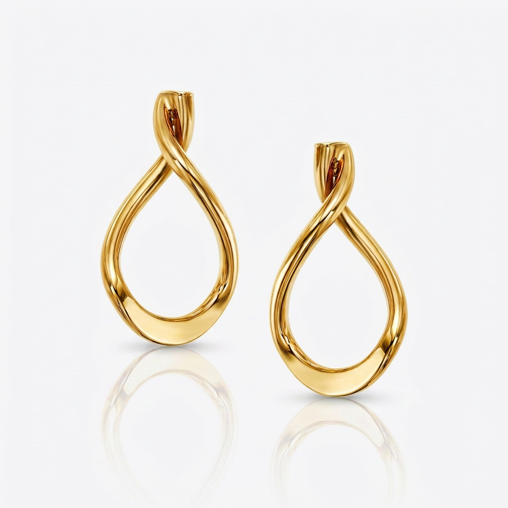 14k Yellow Gold Polished Tear Drop Earrings