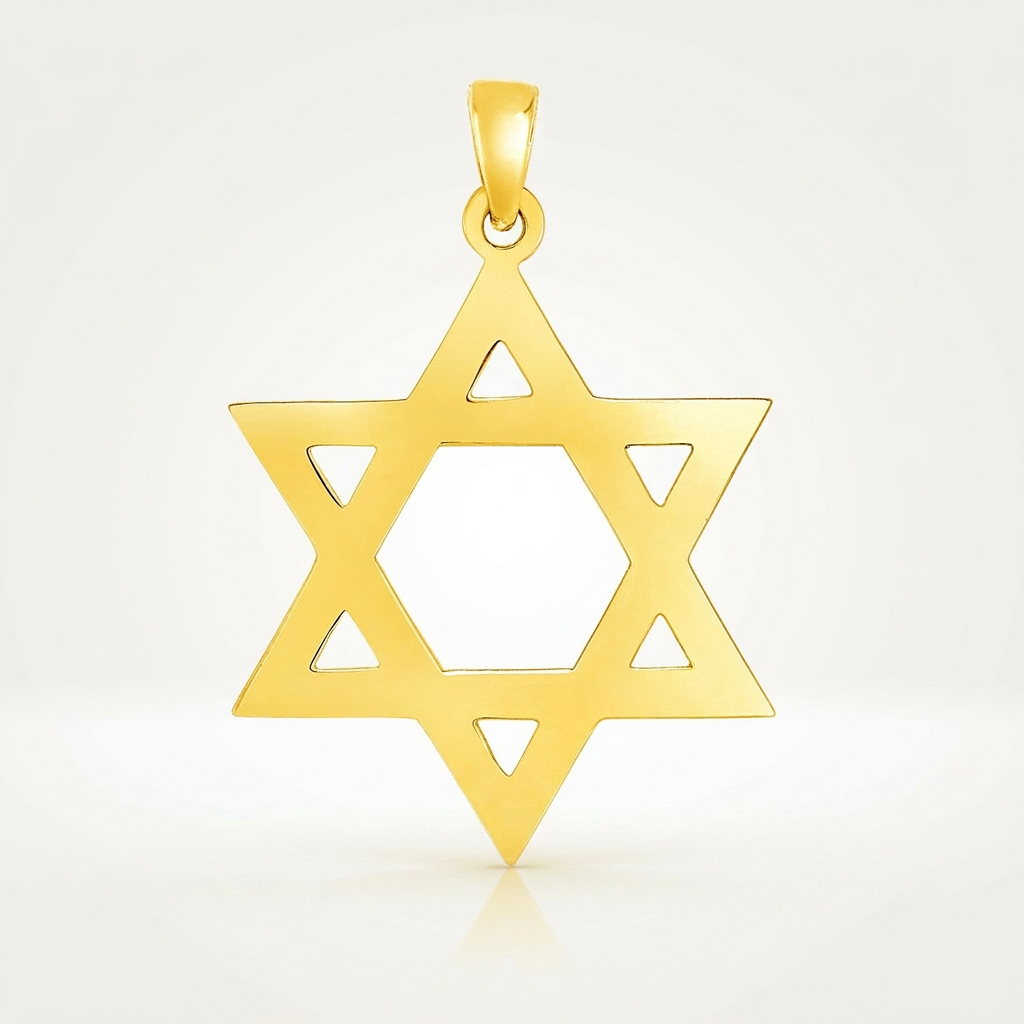 14k Yellow Gold Polished Star of David Pendant DestGlow